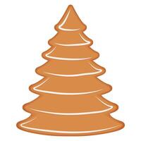 Christmas gingerbread in the shape of a fir tree for decorating winter gingerbread illustrations vector