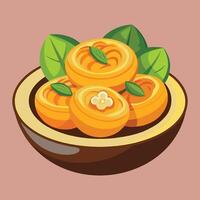 View of Delicious Winter Food Taal Pitha on display in a bowl vector