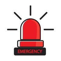 An emergency red light with the word emergency on it vector