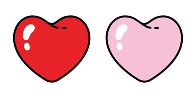 heart valentine icon logo bolloon symbol cartoon character doodle illustration symbol clip art red pink isolated vector
