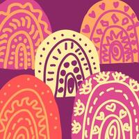 Vibrant, colorful design with abstract arches vector