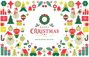 Merry Christmas and Happy New Year Background with colorful geometrical style vector
