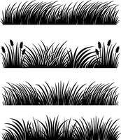 A collection of long grass for artwork compositions vector