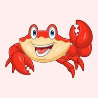 Cartoon smiling crab isolated on white background vector