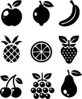 A collection of fruit icons for artwork compositions vector