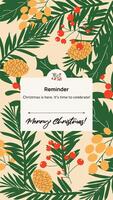 Editable Christmas stories template with reminder. Design for social networks. vector