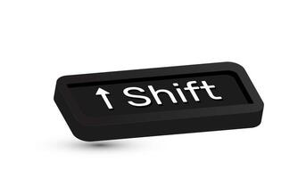 3d shift computer key button on white background new idea icon design vector