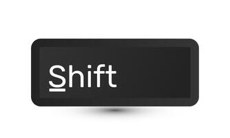 3d icon shift computer key button on white background new idea design vector