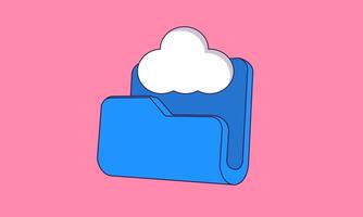 3d cloud storage design icon digital file organization carton style vector