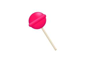 3d icon pink lolipop on white background new idea design vector