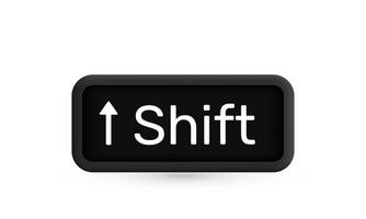 3d shift computer key button on white new idea realistic icon design vector