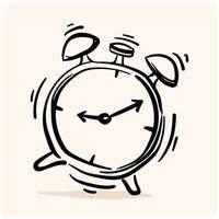 Alarm clock icon With illustration style doodle and line art vector