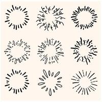 Firework With illustration style doodle and line art vector