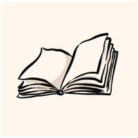 Book simply With illustration style doodle and line art vector