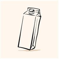 Milk container With illustration style doodle and line art vector