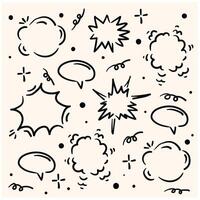Cartoon clouds With illustration style doodle and line art vector