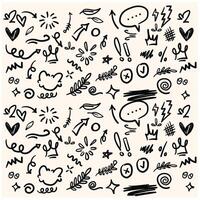 Abstract With illustration style doodle and line art vector