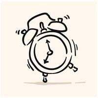 Classic ringing alarm With illustration style doodle and line art vector