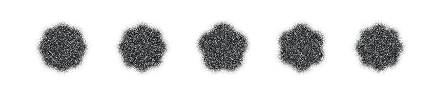 Halftone flower with a starburst pattern and gradient dots. hexagon shapes with grunge noise texture. Flat illustration isolated on white background. vector