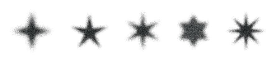 Halftone starburst with gradient dots and grainy noise effect. Abstract figure with fading pattern and half tone. Flat illustration isolated on white background. vector