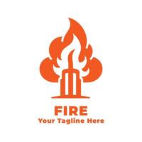 Logo Simple Fire Design Illustration vector