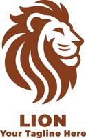 Lion Simple Logo Design With Flat Background vector