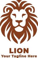 Lion Simple Logo Design With Brown Concept vector