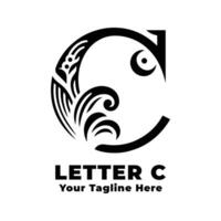 Simple Logo Letter C Design With Flat Background vector