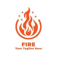 Logo Simple Fire Design With Orange Concept vector