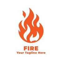 Logo Simple Fire Illustration With Flat Background vector