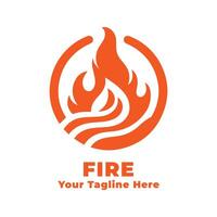 Logo Simple Fire Design With Flat Background vector