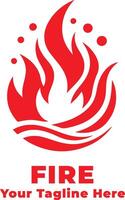 Fire Logo Simple Design With Flat Background vector