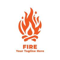 Logo Simple Fire Illustration vector