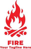 Fire Logo Simple Illustration With Flat Background vector
