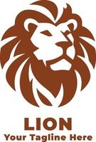 Lion Simple Logo Illustration With Flat Background vector