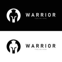 barbarian warrior badge spartan logo design simple vector