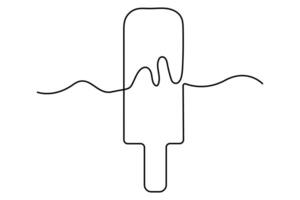 Continuous One line drawing of Ice cream single line illustration.editable stroke. isolated on white background vector