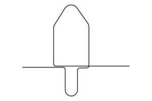 Continuous One line drawing of Ice cream isolated on white background outline art illustration vector