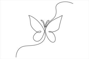 Continuous line drawing of butterfly illustration vector