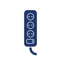 portable socket with 3 holes and switch vector