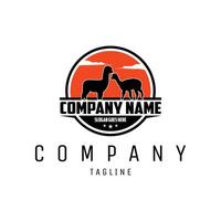 logo of two alpacas silhouette. isolated white background amazing twilight view. best for logo, badge, emblem, icon, sticker design. available in eps 10 vector