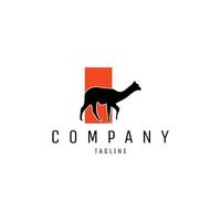 alpaca logo jumping silhouette. isolated with a beautiful square view with a stunning twilight. best for logo, badge, emblem, icon, sticker design. available in eps 10 vector