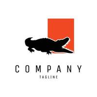 alligator monochrome logo isolated on white background appearing from the side. best for logos, badges, emblems, t-shirt stickers. available in eps 10 vector