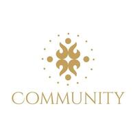 community gathering flat minimalist logo design vector