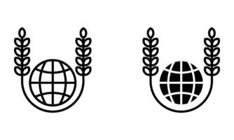 Globe with wheat vector