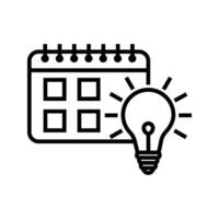 calendar with a lightbulb vector