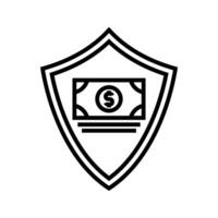 Shield with a stack of money vector