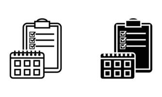 Checklist in a clipboard with calendar icon vector