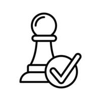 chess pawn with checkmark symbol vector