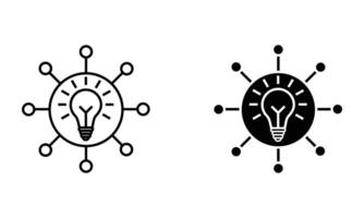 Lightbulb with connection line vector